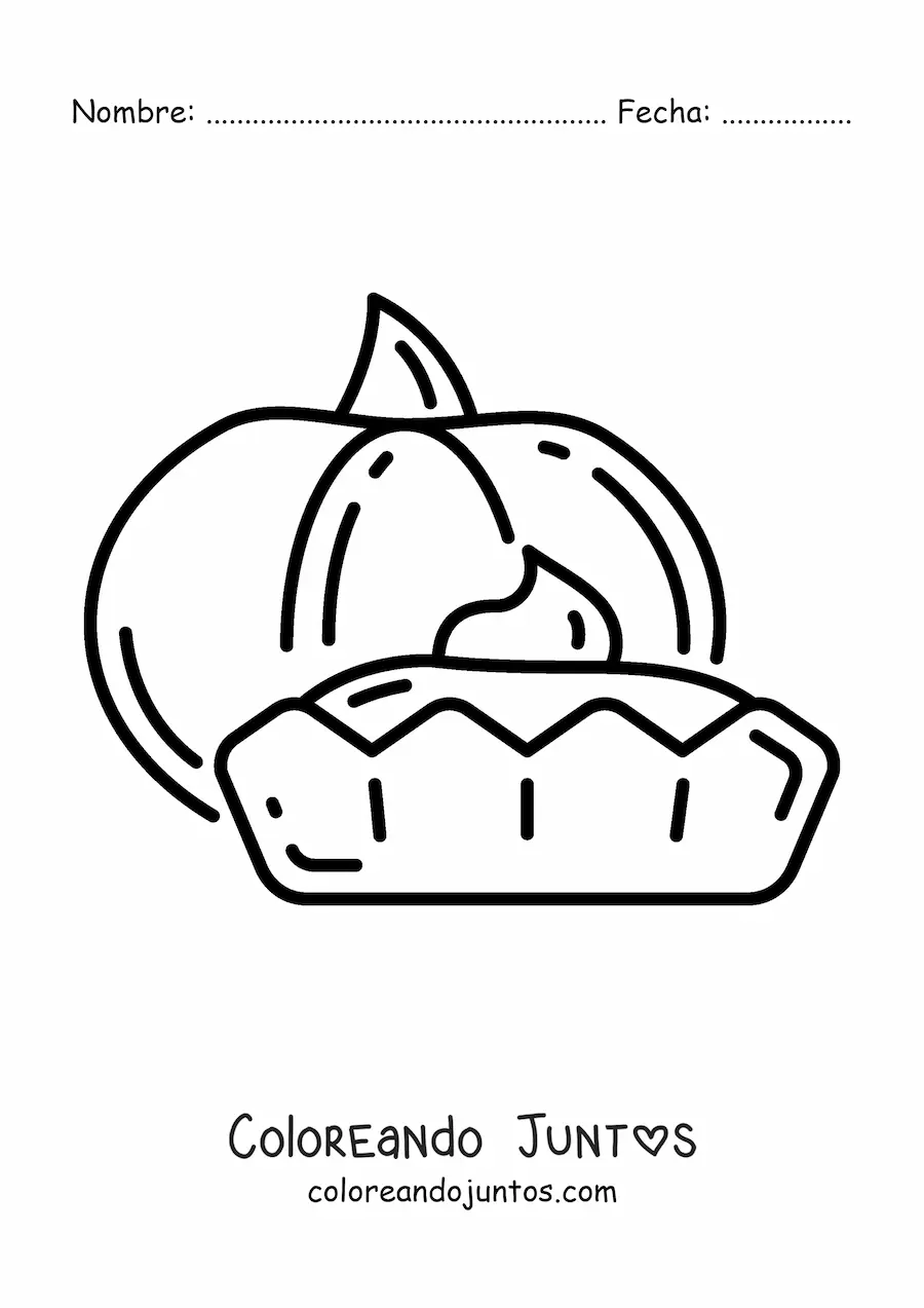 Imagen para colorear de un pie de calabaza