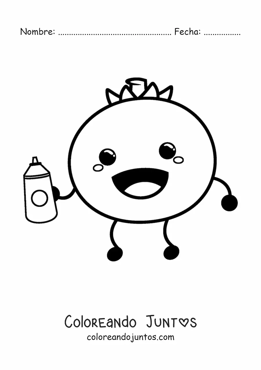 Imagen para colorear de una caricatura de un tomate