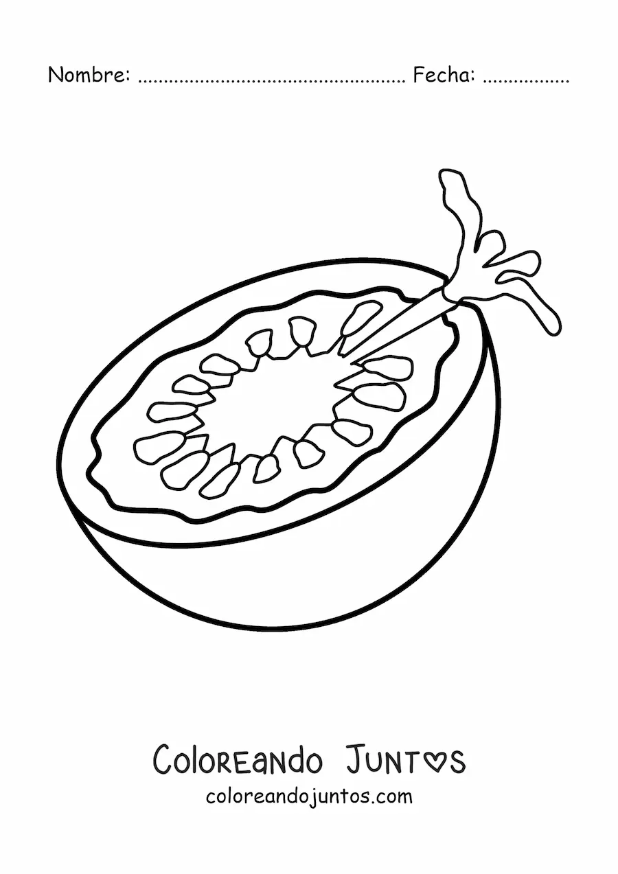 Imagen para colorear de medio tomate