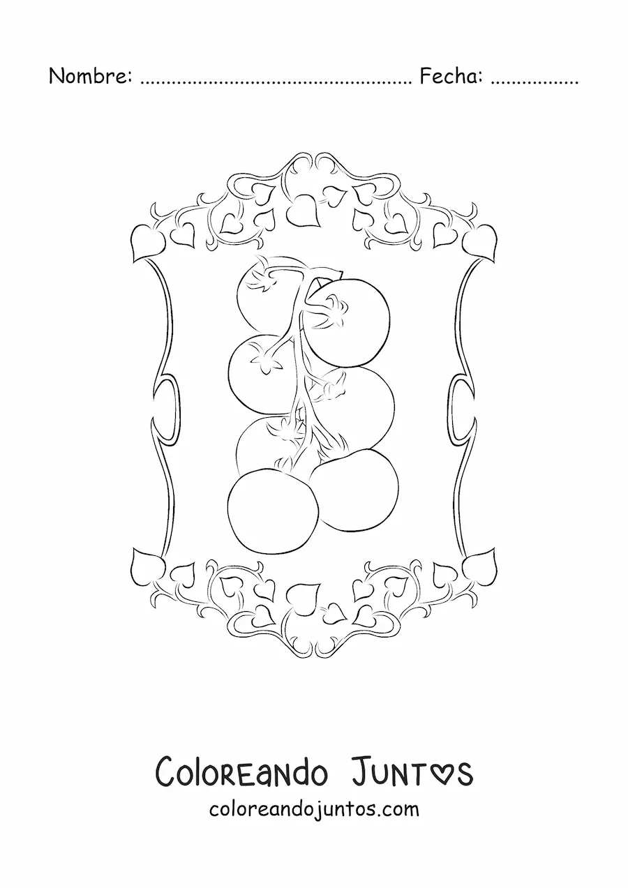 Imagen para colorear de una planta de tomate
