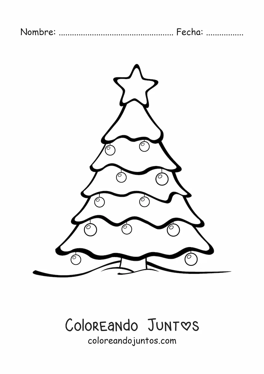 Imagen para colorear de un pino navideño