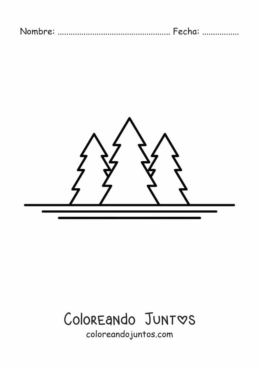 Imagen para colorear de tres pinos