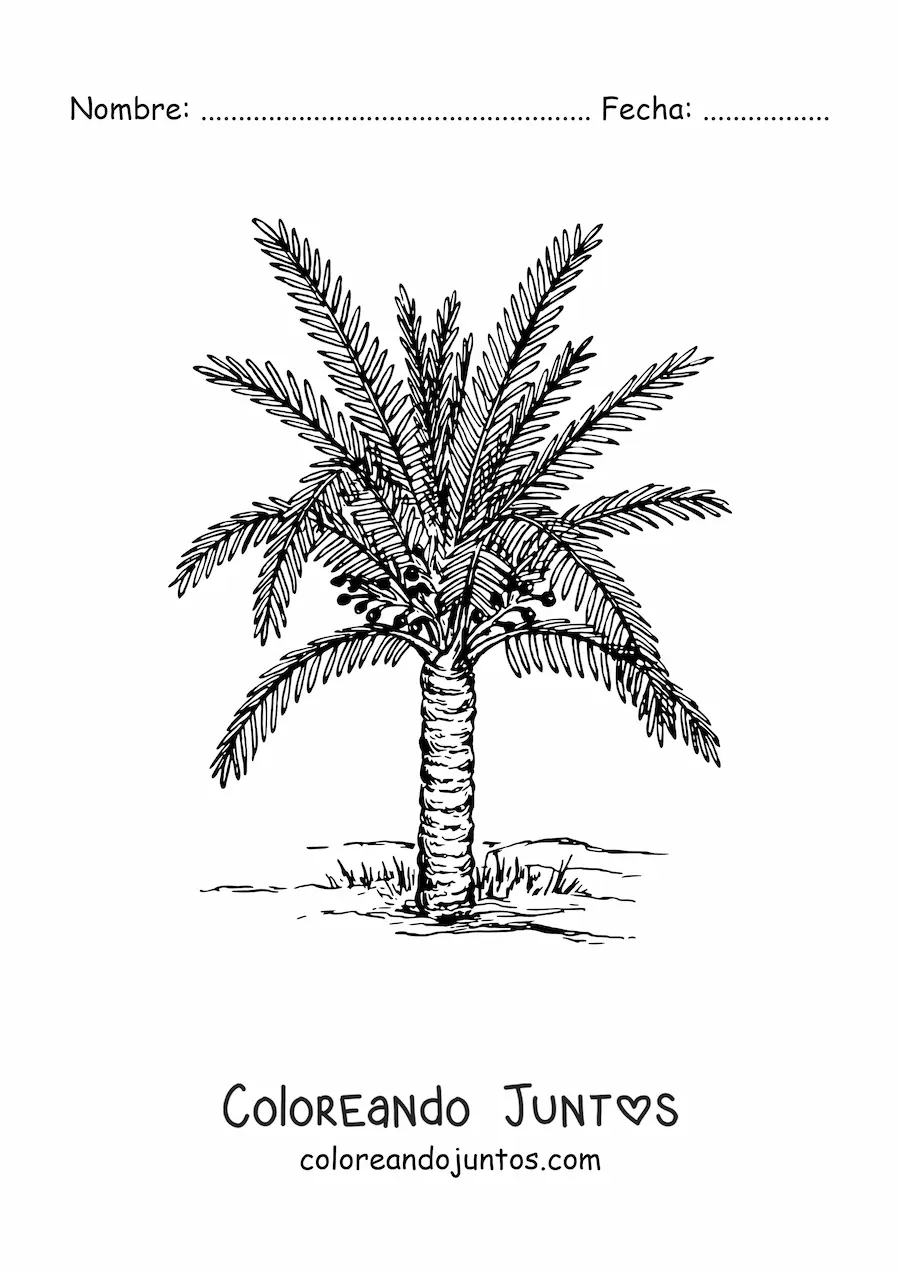 Imagen para colorear de una palma de sagú