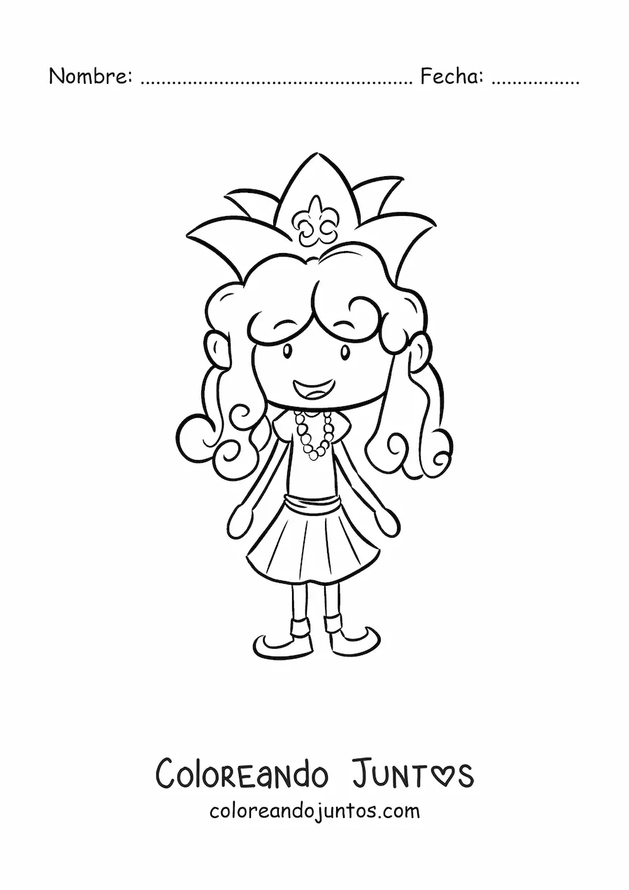 Imagen para colorear de una reina del carnaval