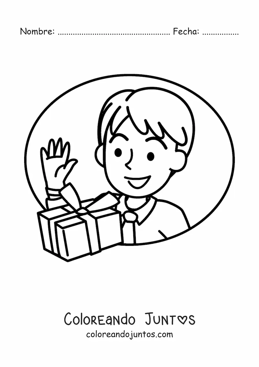 Imagen para colorear de un regalo para papá por el día del padre