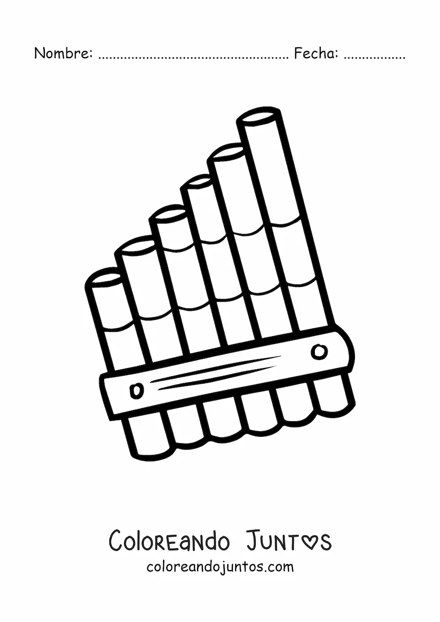 Imagen para colorear de una flauta de pan