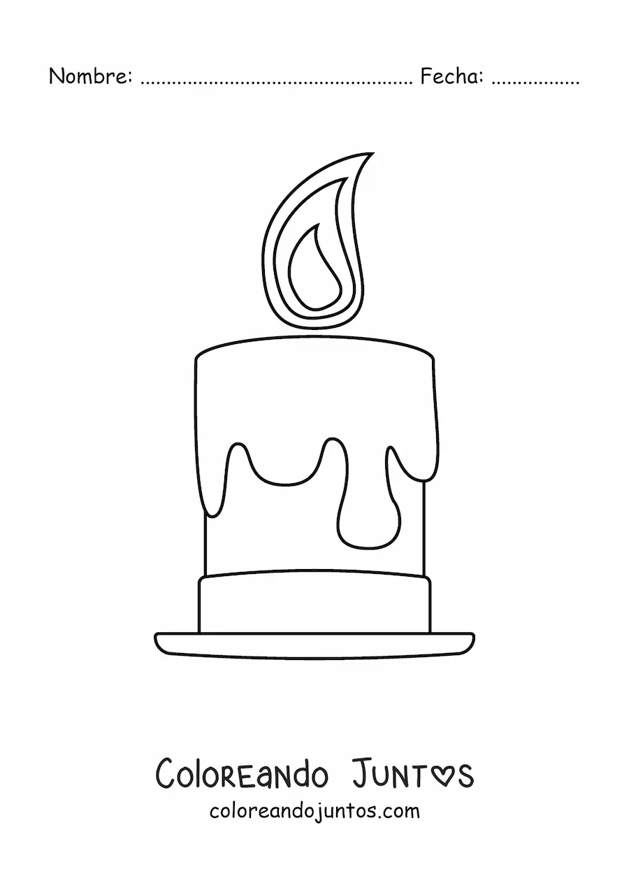 Imagen para colorear de una vela encendida