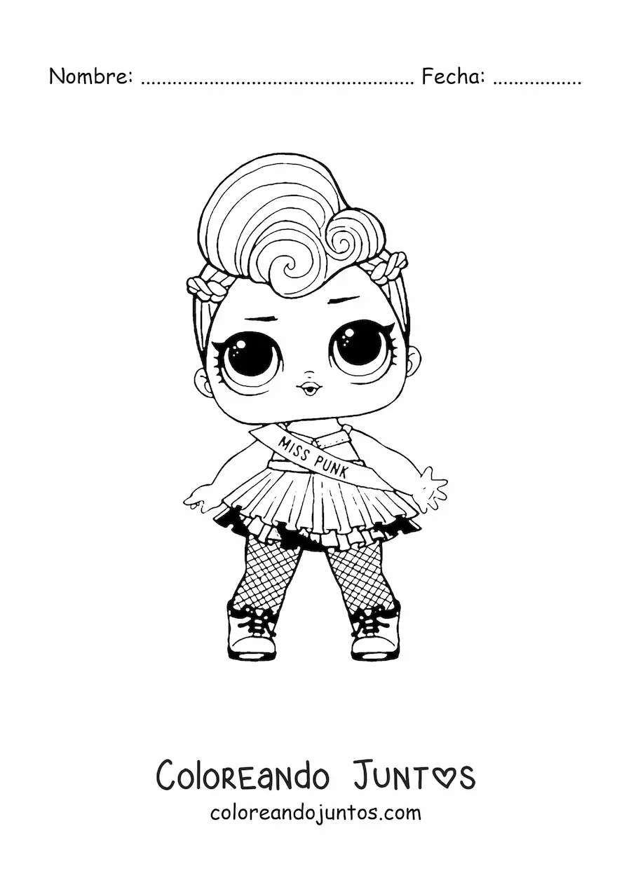 Imagen para colorear de L.O.L. Surprise Miss Punk