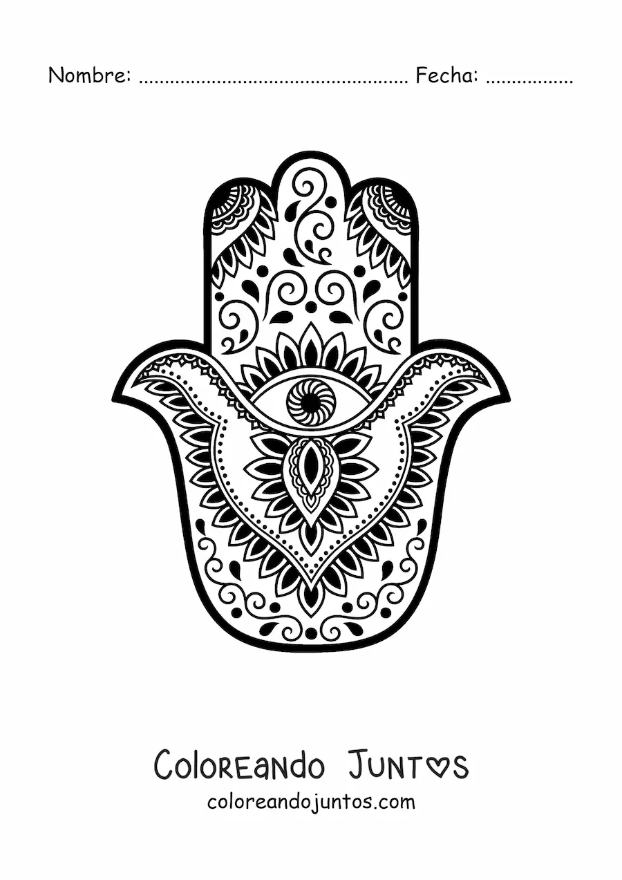 Imagen para colorear de mano con mandala estilo Zentangle