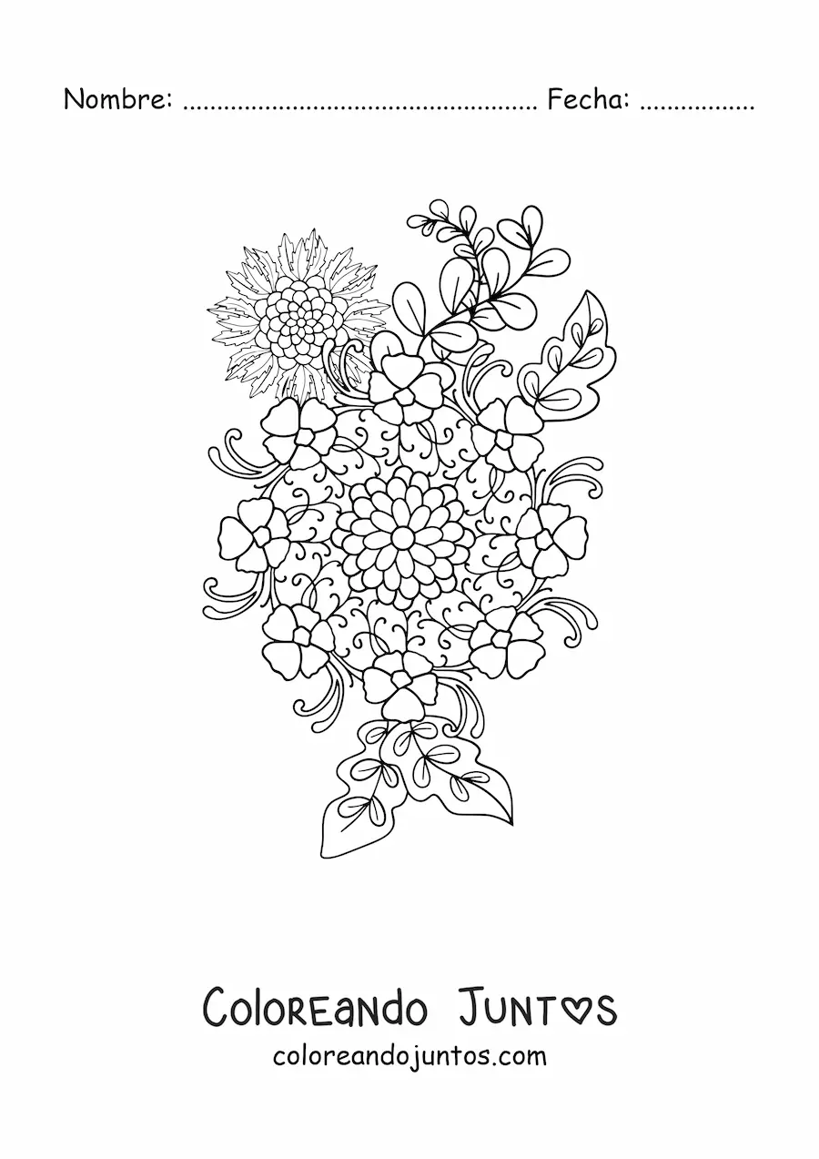Imagen para colorear de flores mandala