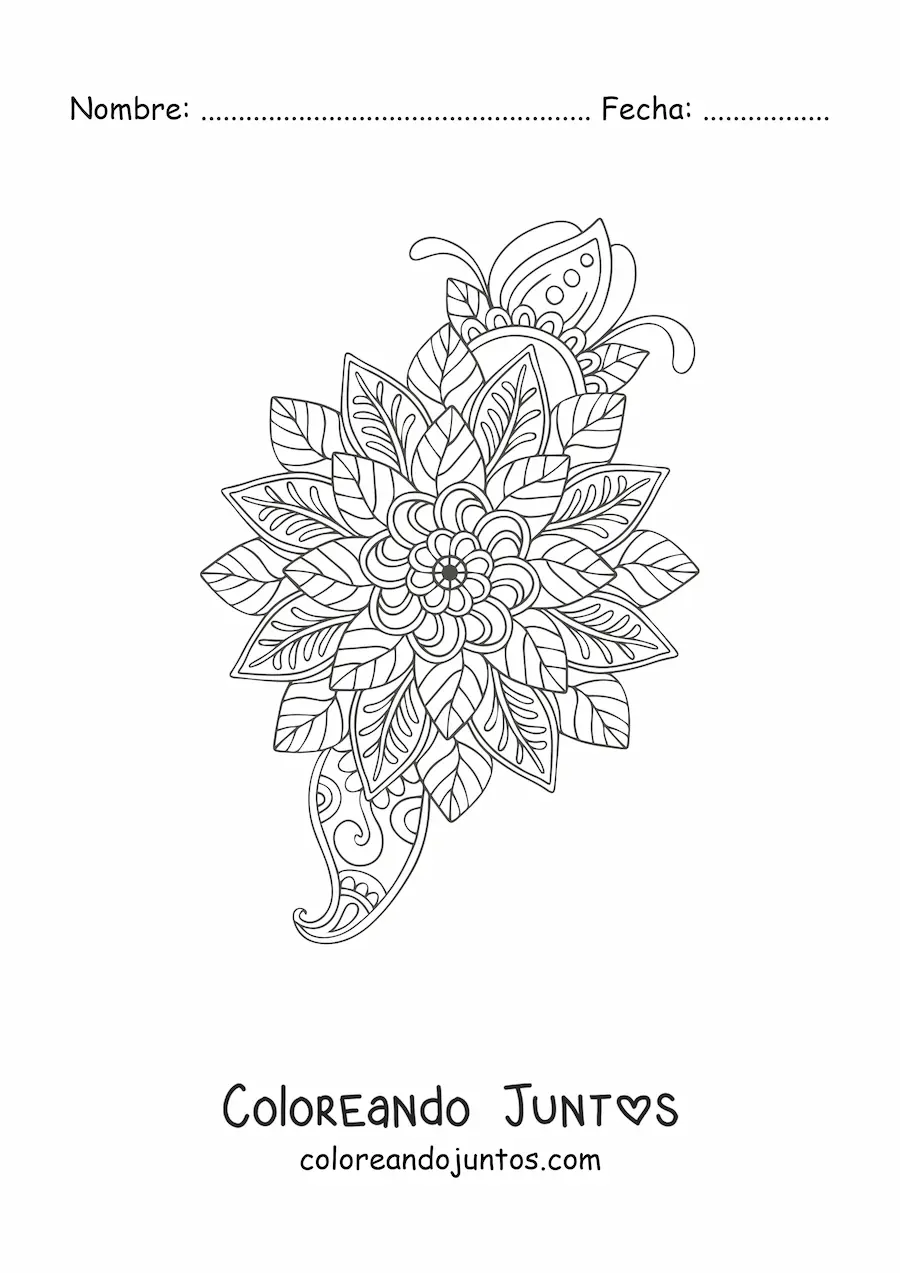 Imagen para colorear de flor mandala