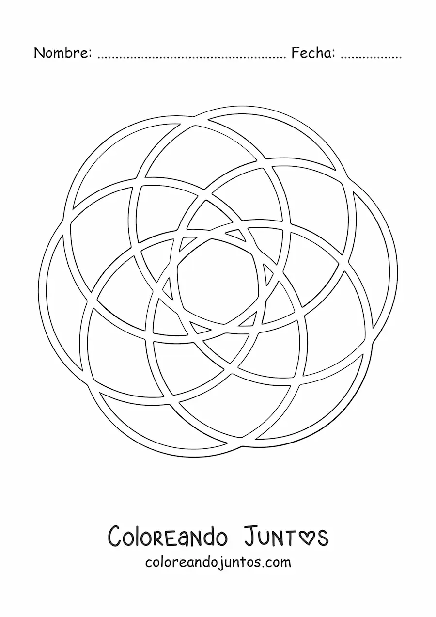 Imagen para colorear de un mandala con círculos