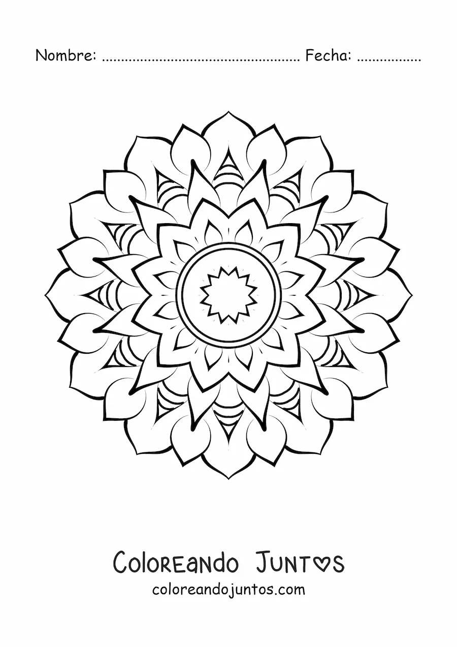 Imagen para colorear de un mandala abstracto sencillo