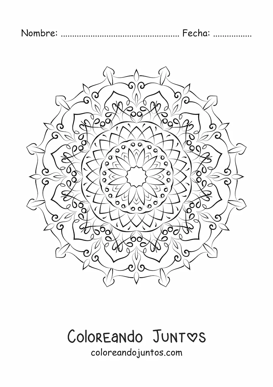 Imagen para colorear de un mandala abstracto