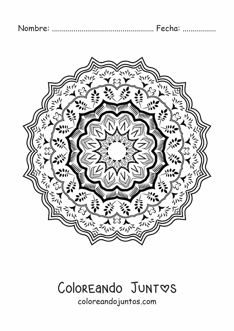 Imagen para colorear de un mandala abstracto
