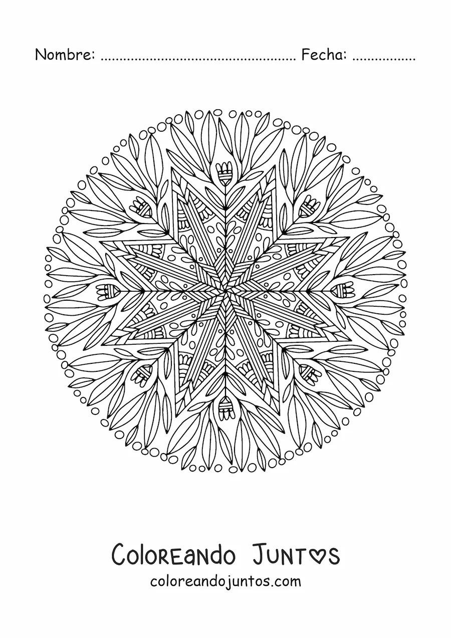 Imagen para colorear de un mandala abstracto