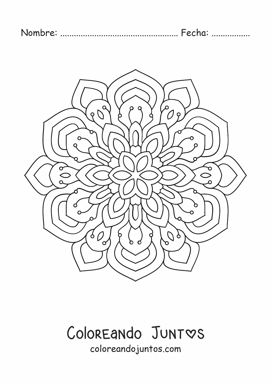 Imagen para colorear de mandala para adultos mayores