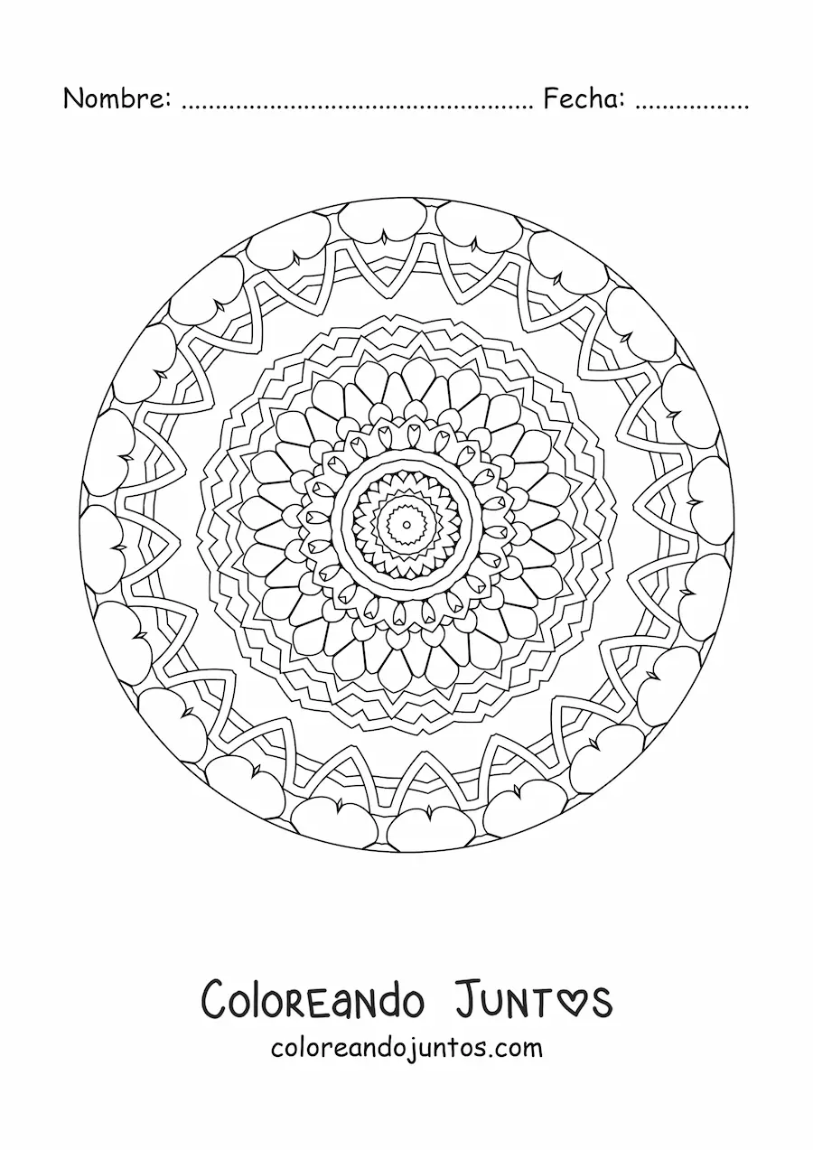 Imagen para colorear de mandala para adultos mayores