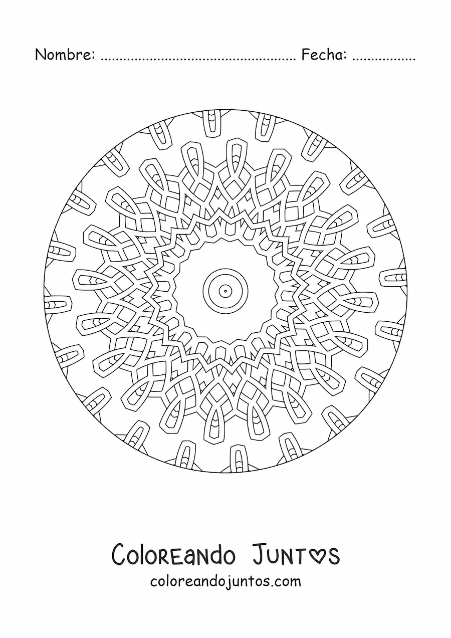 Imagen para colorear de mandala para adultos mayores