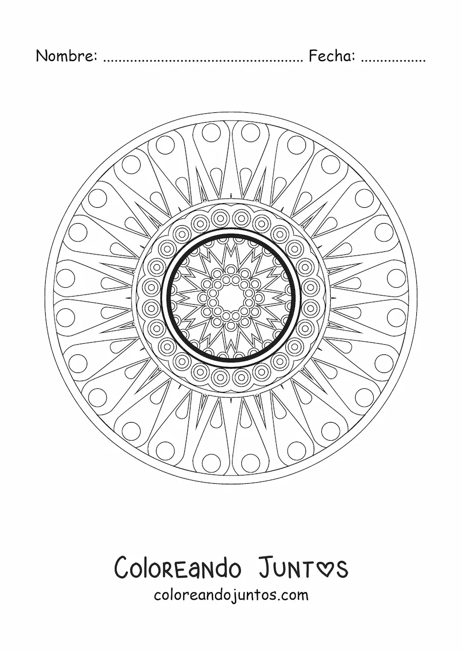 Imagen para colorear de mandala para adultos