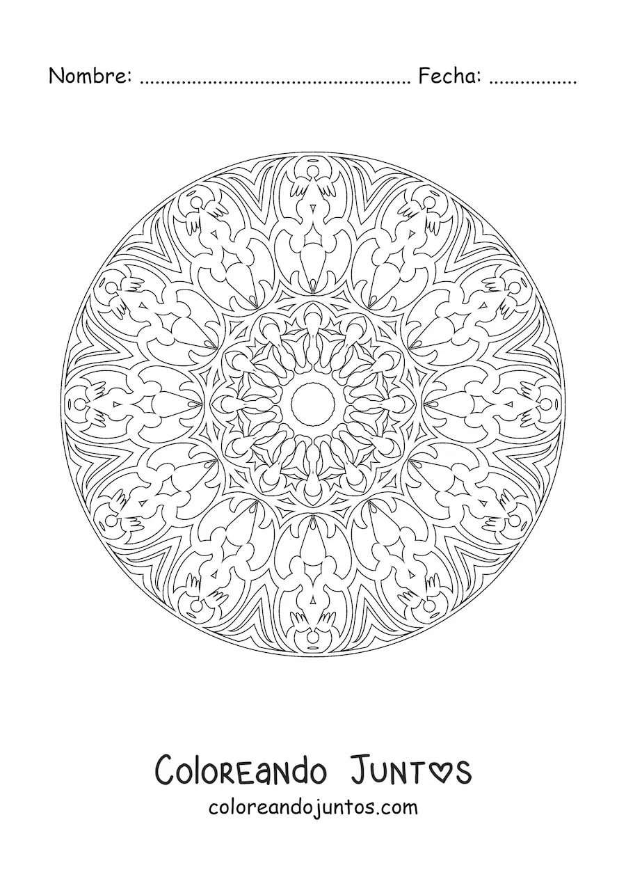 Imagen para colorear de mandala para adultos