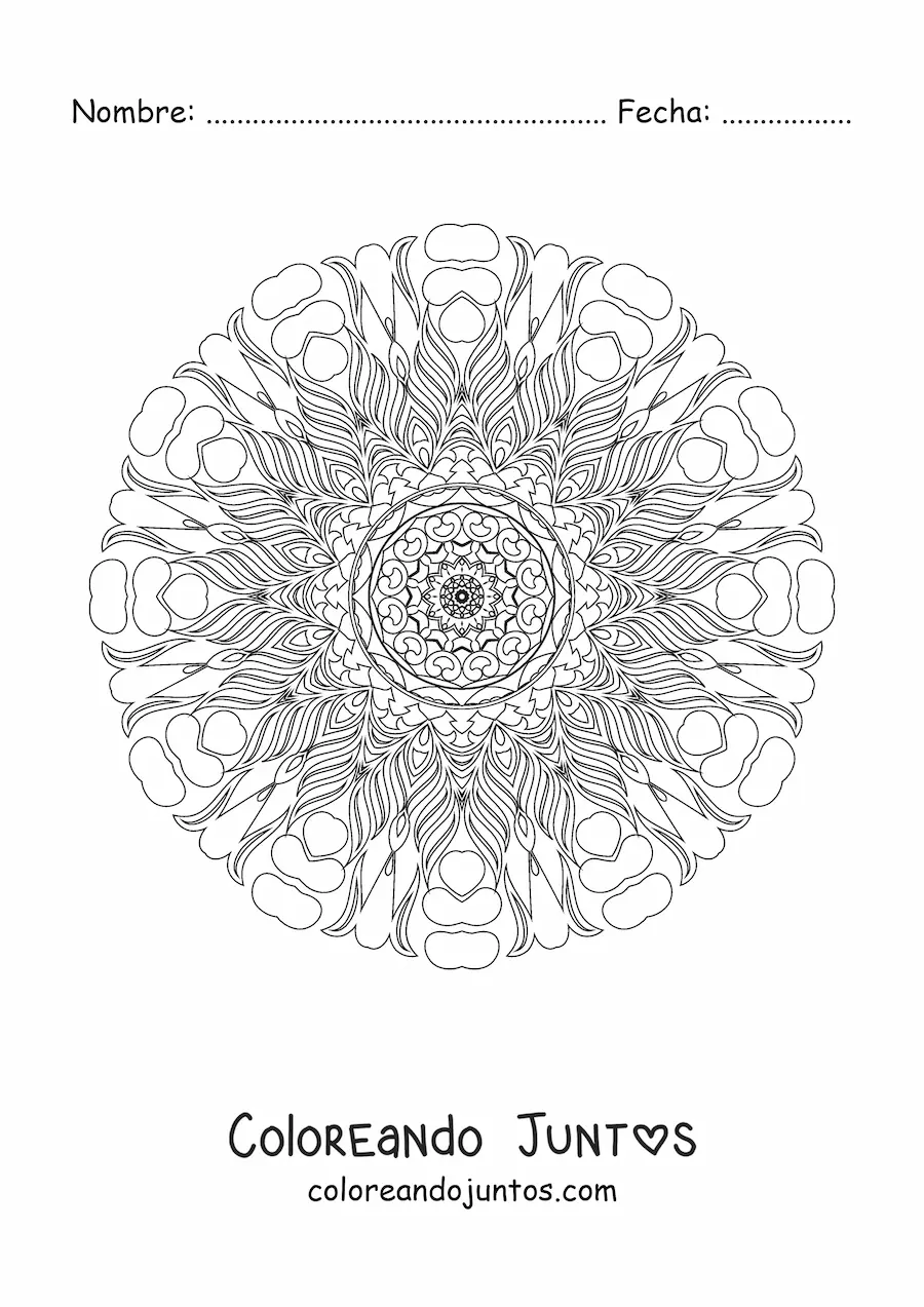 Imagen para colorear de mandala relajante para adultos