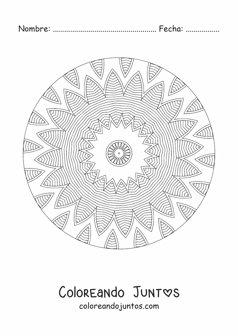 Imagen para colorear de mandala relajante para adultos