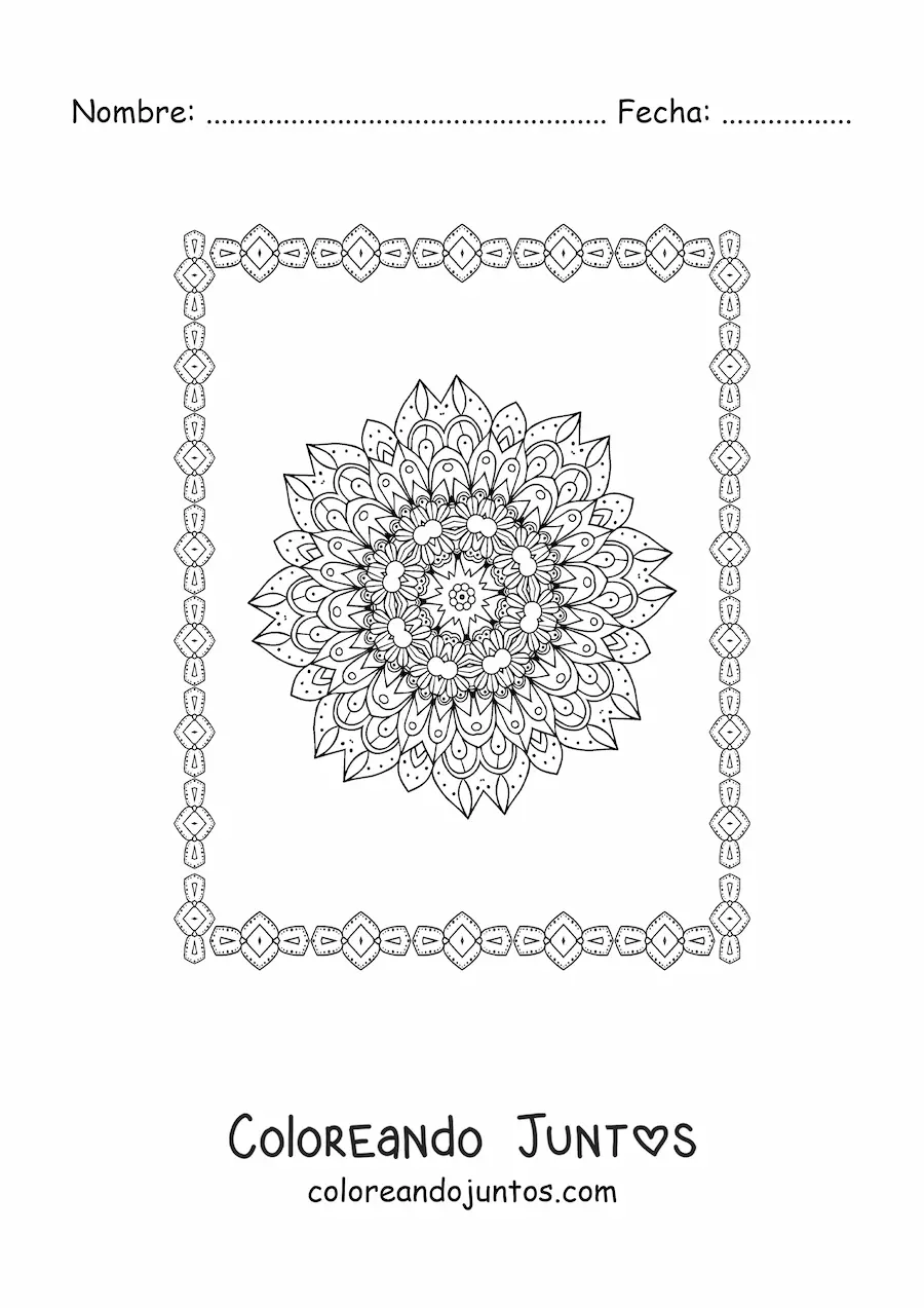 Imagen para colorear de mandala relajante para adultos