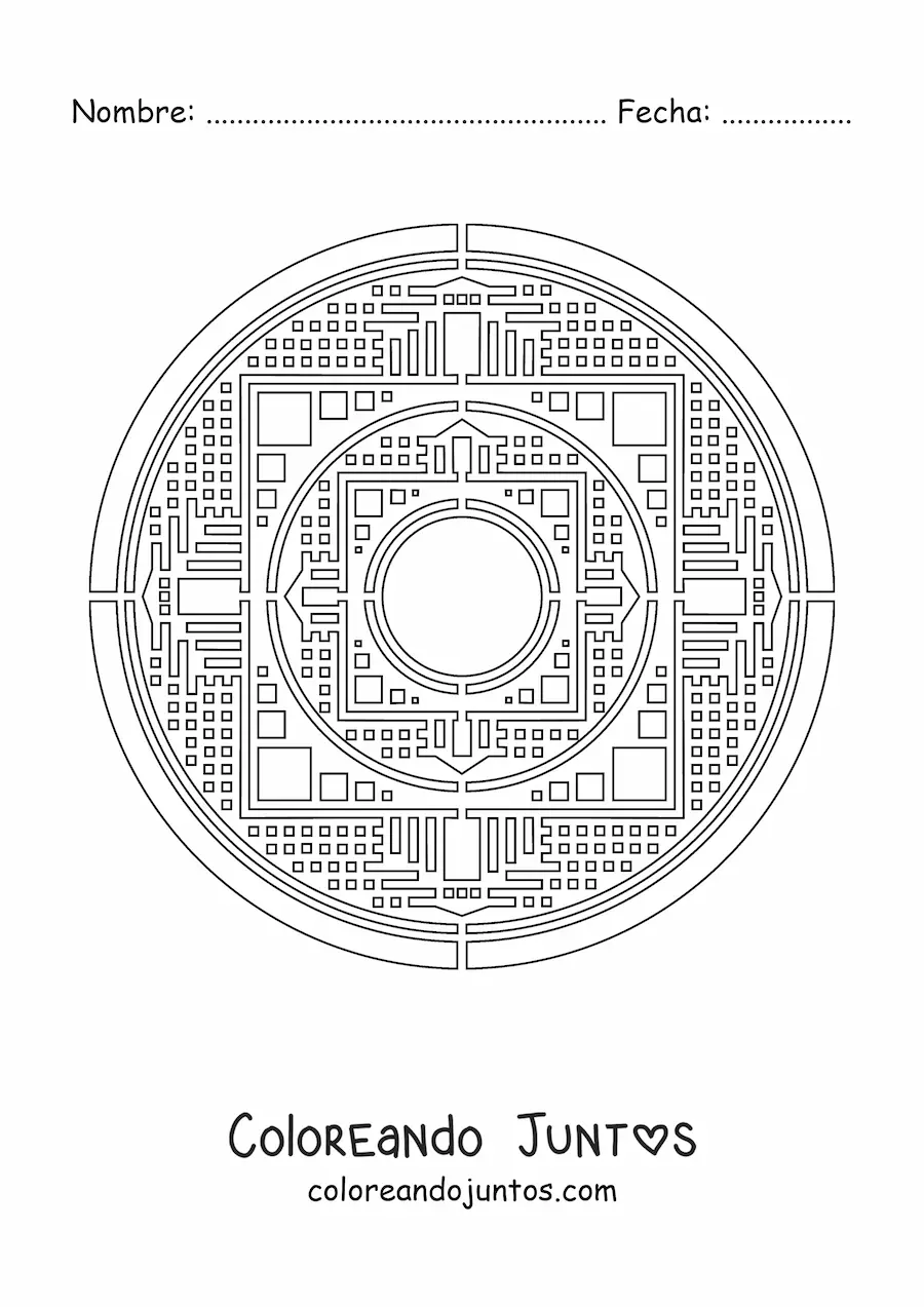 Imagen para colorear de mandala tibetana