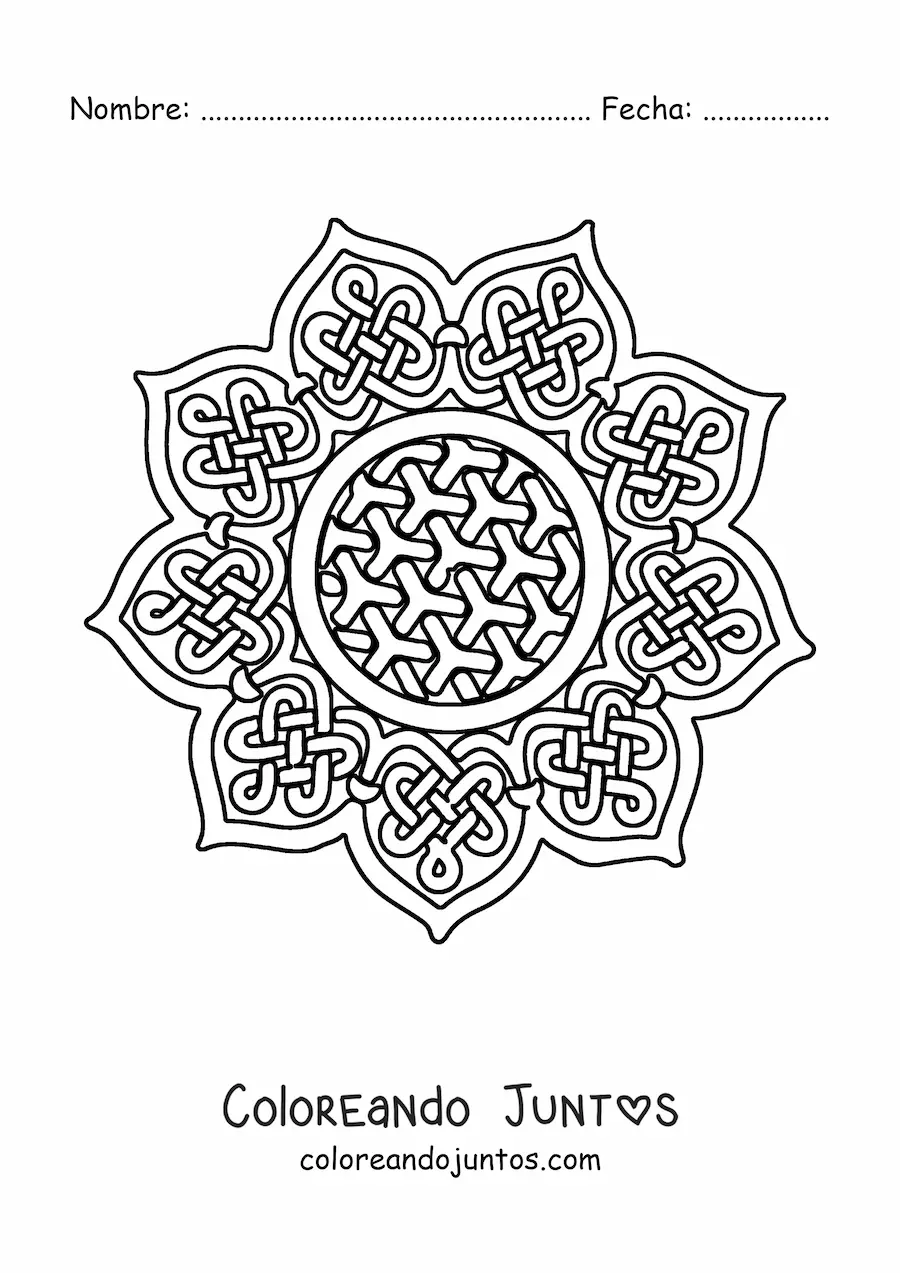 Imagen para colorear de mandala celta