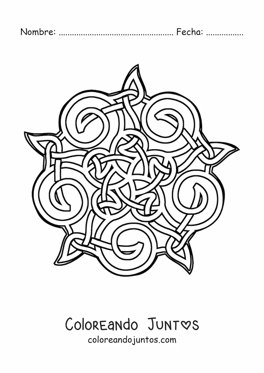 Imagen para colorear de mandala celta