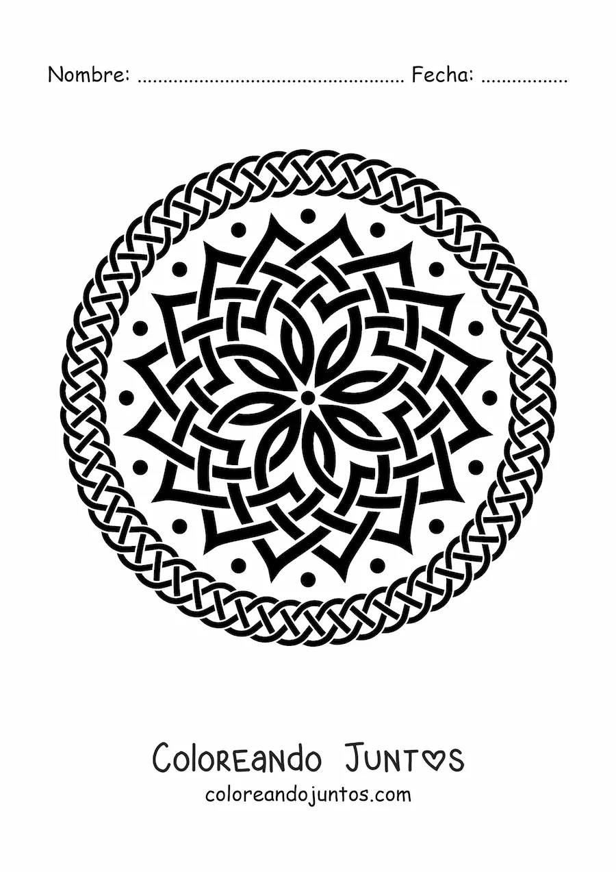 Imagen para colorear de mandala celta