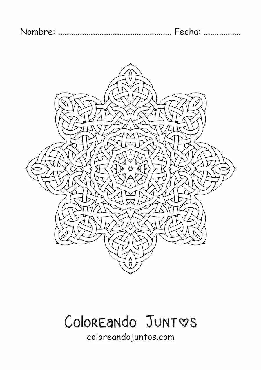 Imagen para colorear de mandala celta