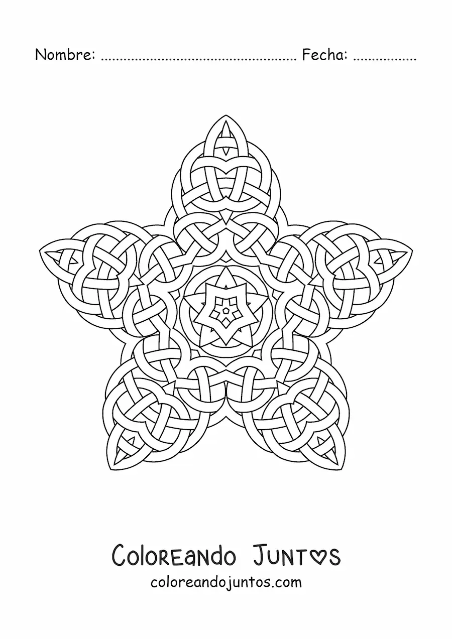 Imagen para colorear de mandala celta