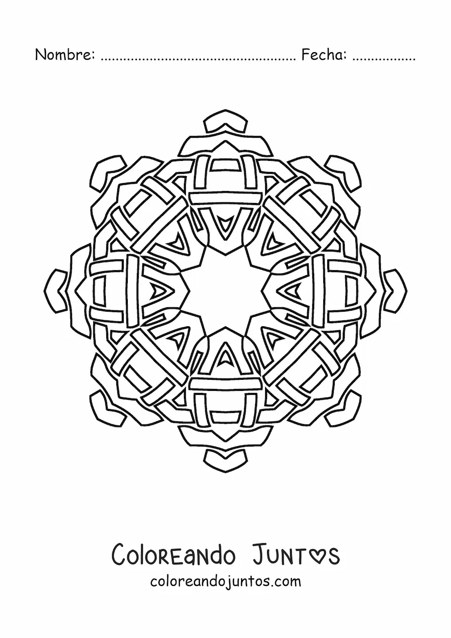 Imagen para colorear de mandala celta