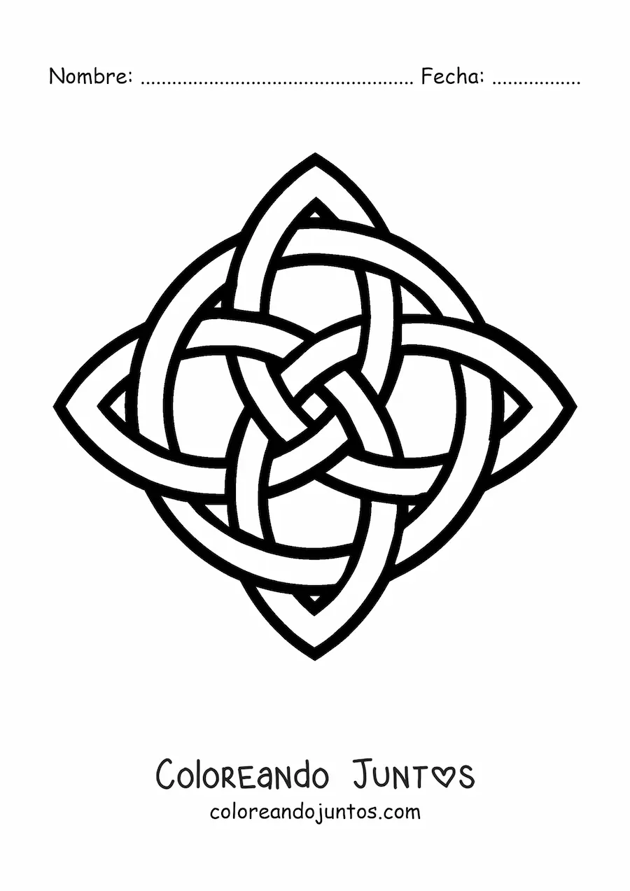Imagen para colorear de mandala de nudo celta