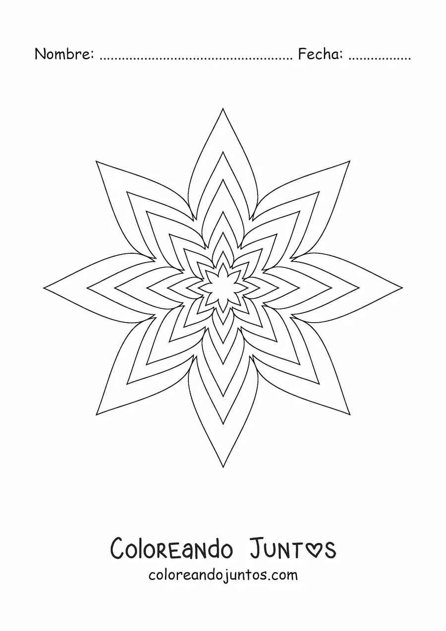 Imagen para colorear de mandala de estrella fácil