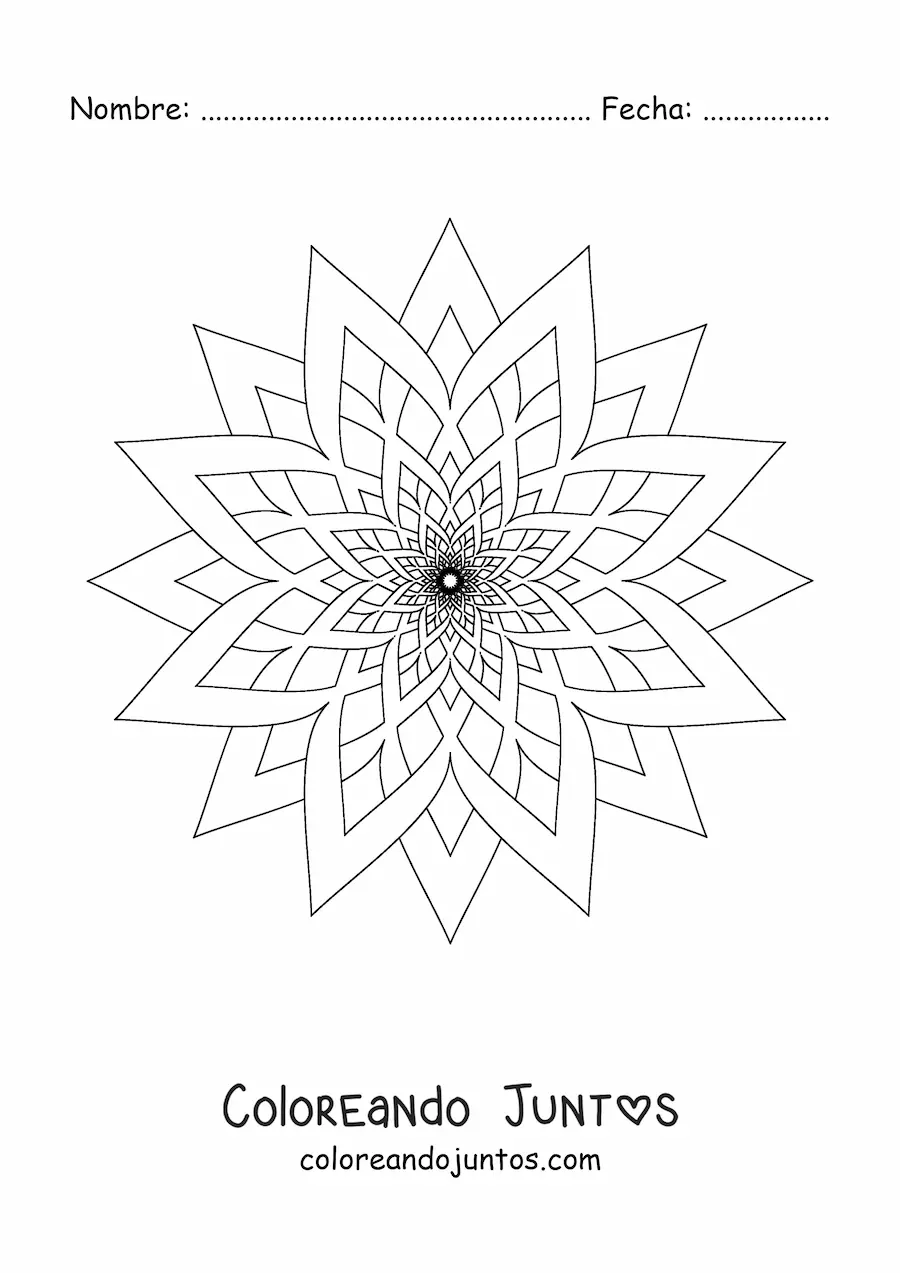 Imagen para colorear de mandala de estrella fácil