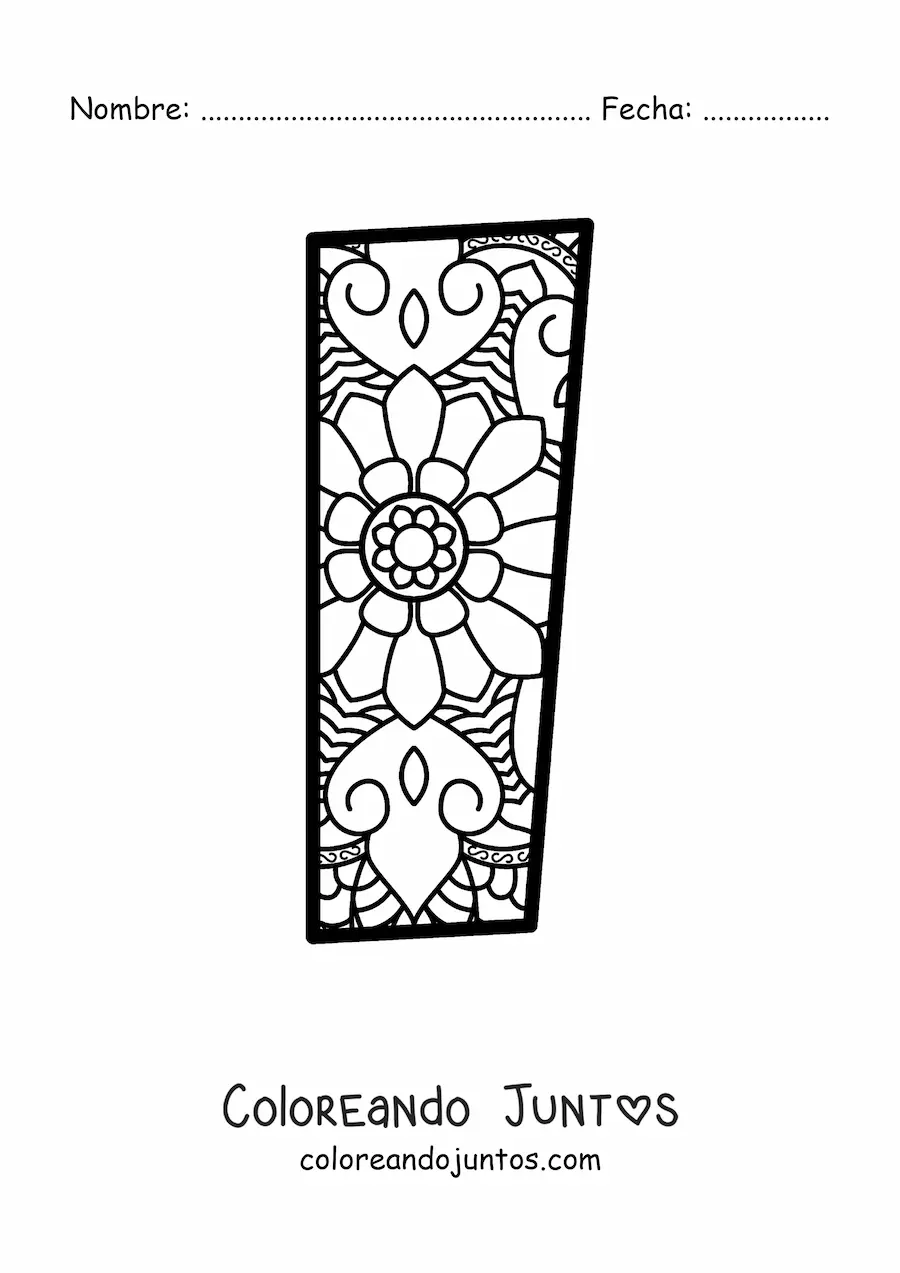 Imagen para colorear de mandala de la letra i