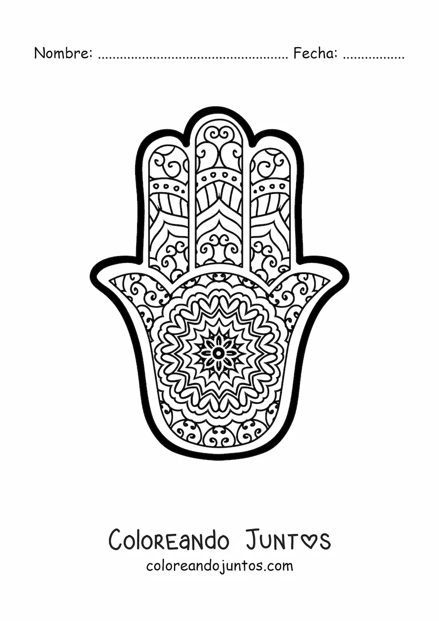 Imagen para colorear de mandala budista de jamsa