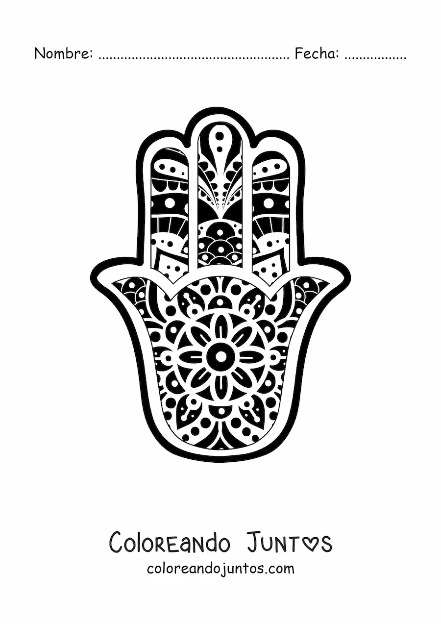 Imagen para colorear de mandala budista de mano de fátima