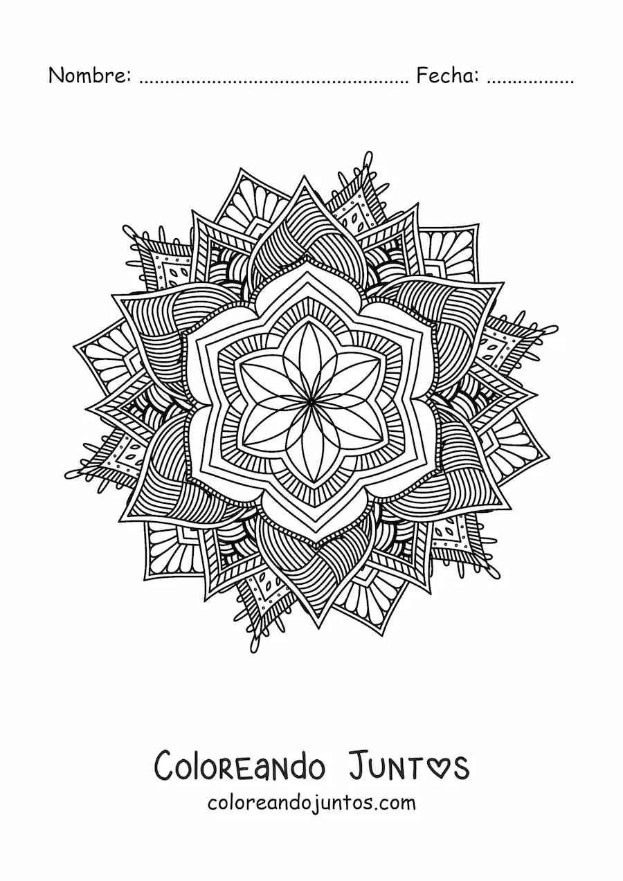 Imagen para colorear de mandala budista para adultos