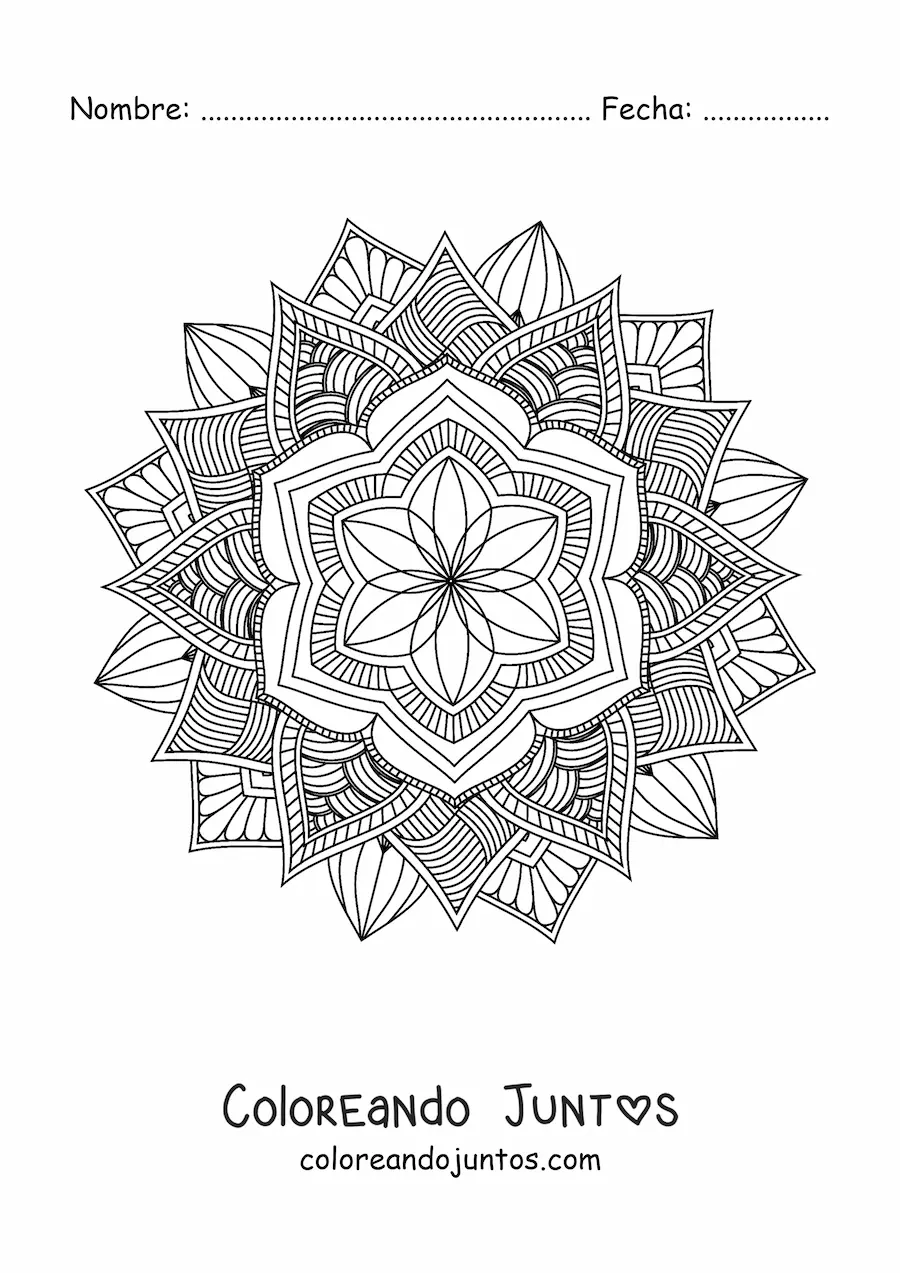 Imagen para colorear de mandala budista para adultos