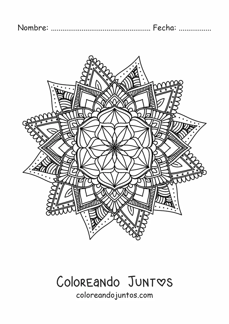 Imagen para colorear de mandala budista para meditar