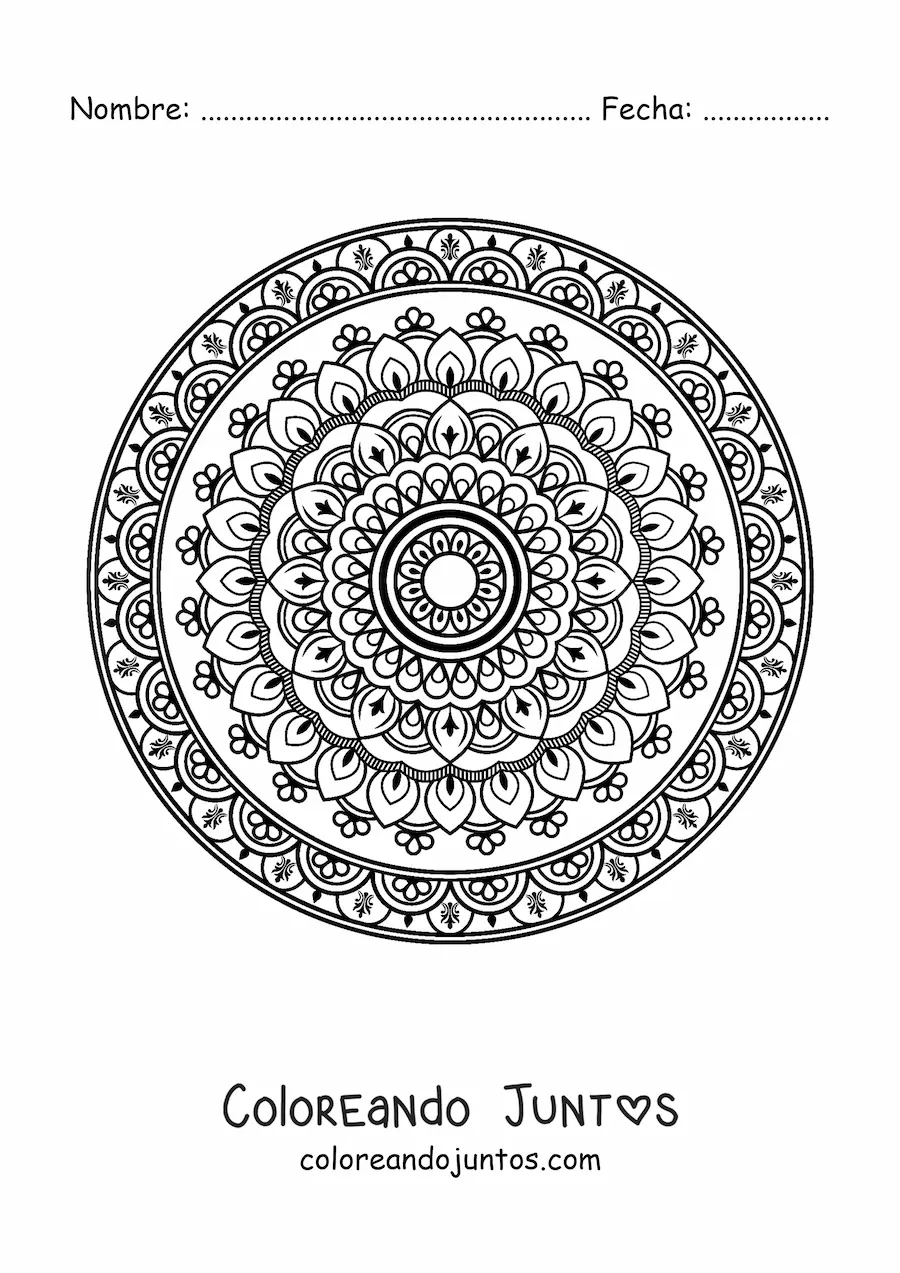Imagen para colorear de mandala islámica