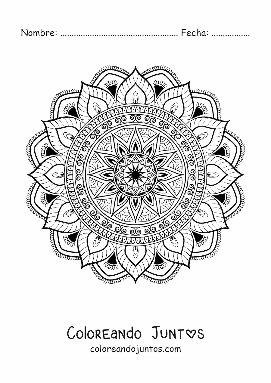 Imagen para colorear de mandala islámica