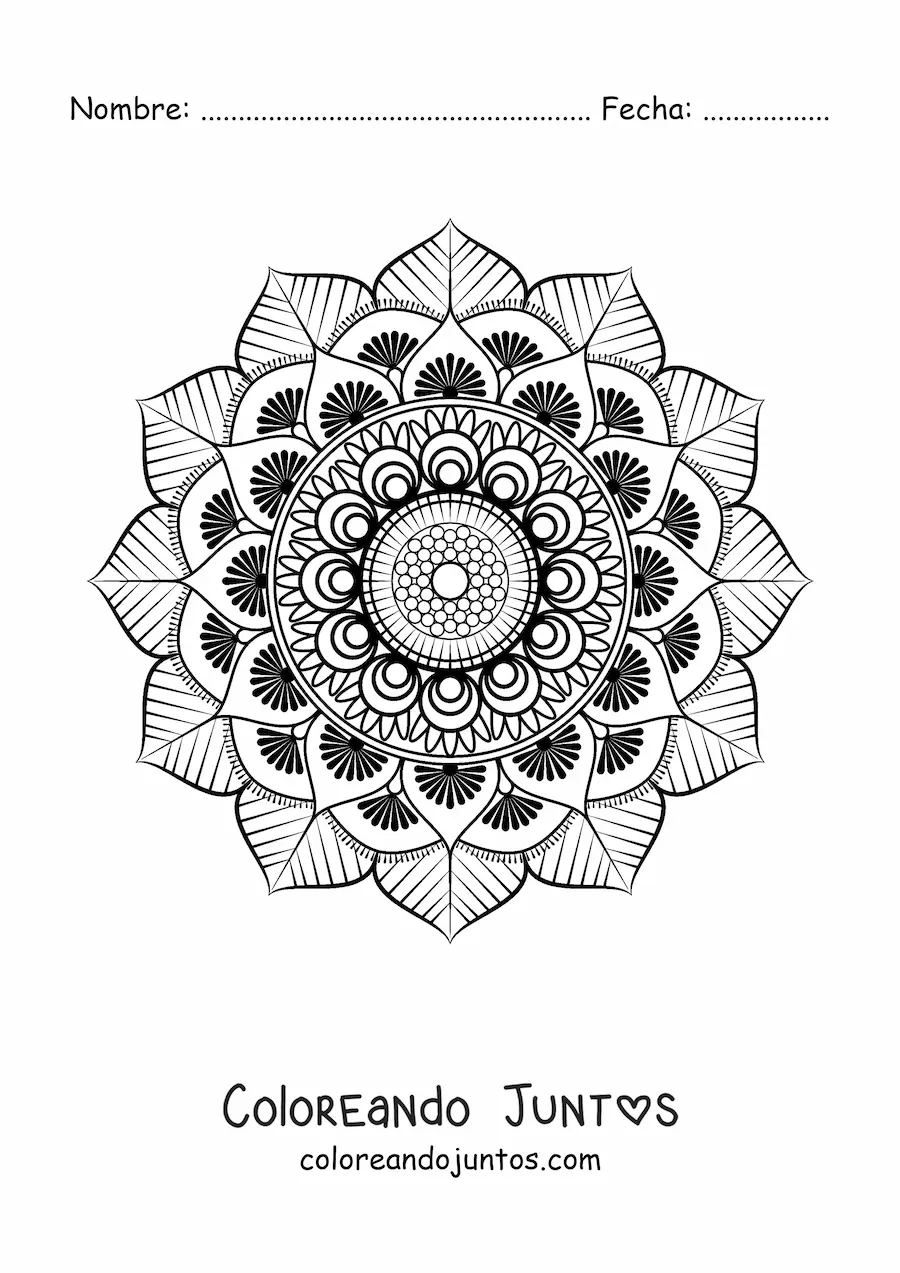Imagen para colorear de mandala islámica