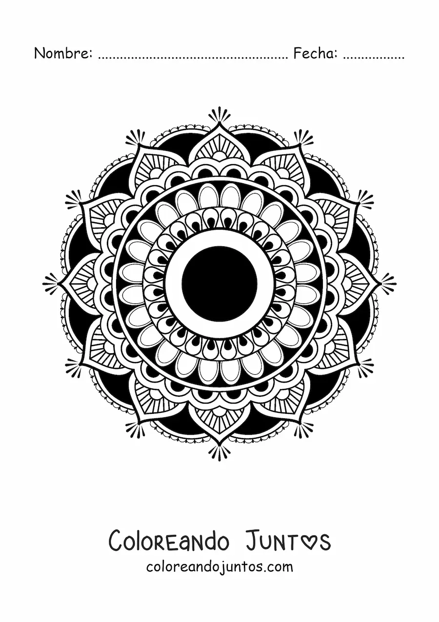 Imagen para colorear de mandala con diseño islámico