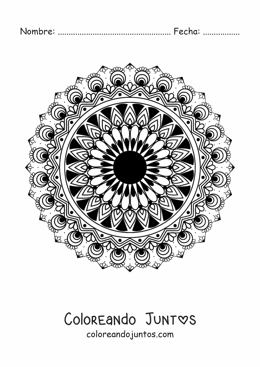 Imagen para colorear de mandala con patrón islámico