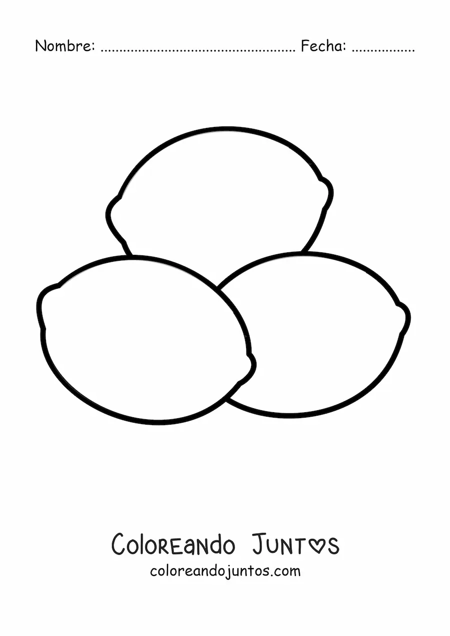 Imagen para colorear de tres limones